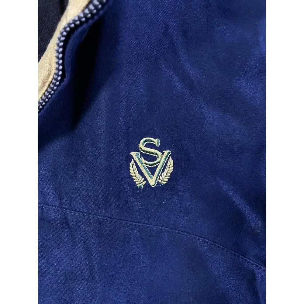 ZERO RESTRICTION Jacket Mens Large Microsuede Pullover Wind Shirt Jacket Navy